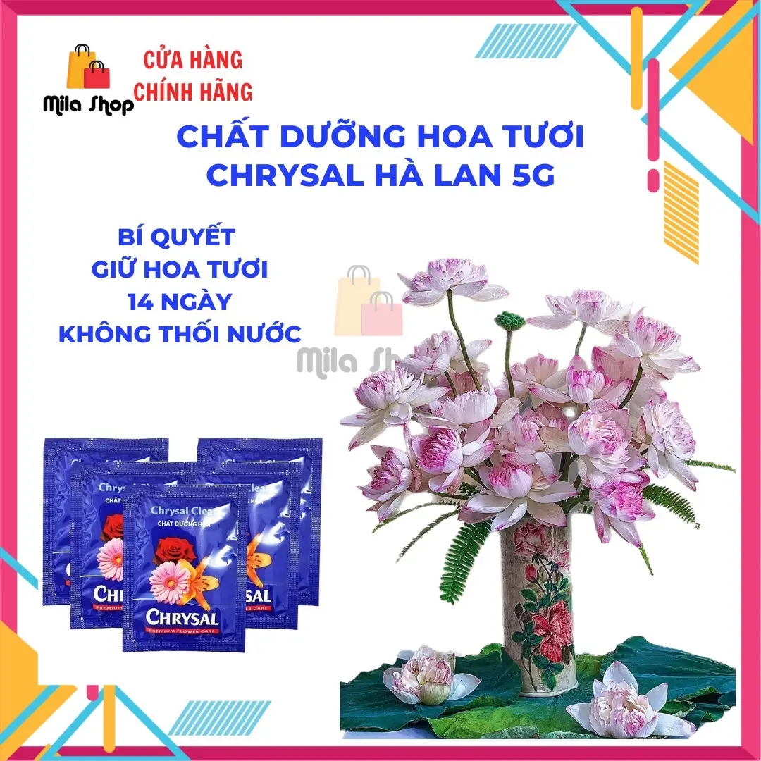Gói dưỡng hoa tươi lâu tàn, nước cắm hoa tươi lâu, chất dưỡng hoa Chrysal Clear Hà Lan