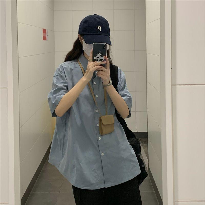 Product Introduction of Áo Sơ Mi Cổ Polo, Phong Cách Preppy, Dáng Rộng Vừa Vặn, Dễ Phối Đồ, ngắn Tay, Hàng Mới Về Mùa Xuân 2023, Phong Cách Hàn Quốc, Thích Hợp Cho Phong Cách BF, Có Thể Mặc Ngoài Trời Nữ Top 4