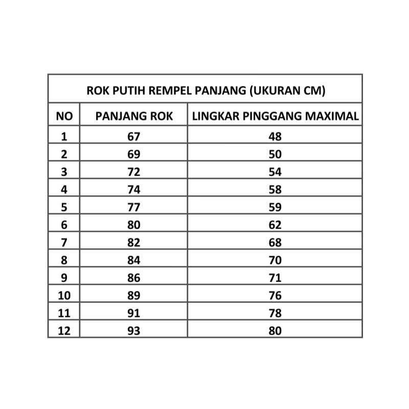 Product Introduction of Rok putih SD SMP SMA rempel panjang seragam sekolah [HEPI] Rok Putih Polos rok sekolah merek hepi 0