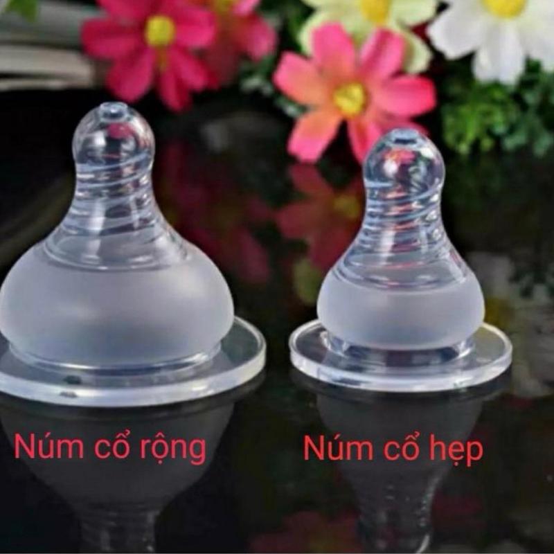 ￼1 Núm ti Silicone mềm Kichilachi - phụ kiện cho bình sữa PP Cổ Rộng / Cổ Hẹp , Kichi / GB Baby ti  giả