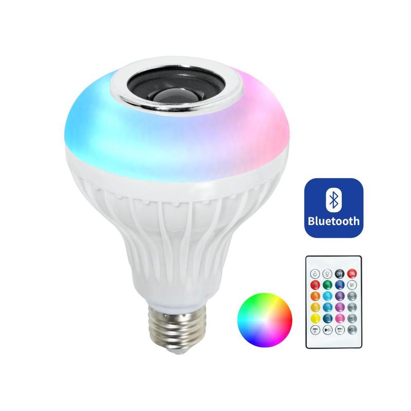Product Introduction of Bluetooth Smart Speaker LED E27 Light Bulb APP Smartphone Controlled Dimmable RGBW Color Changing Music Lights 0