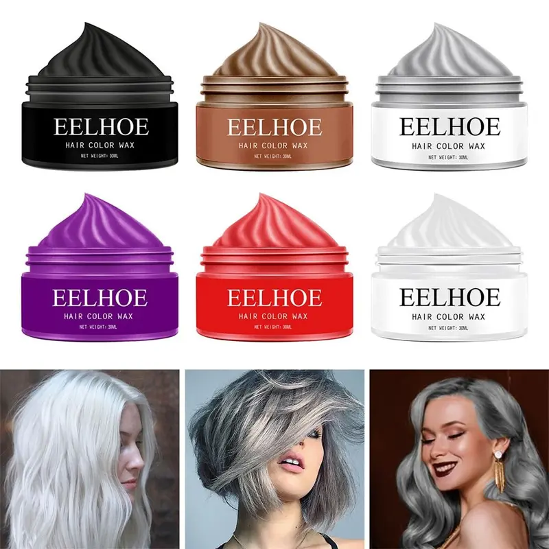 Dụng Cụ Thiết Lập, 30ml, Phong Cách Thời Trang, Sáp Vuốt Tóc Đầy Màu Sắc, Lâu Trôi, Dùng Một Lần, Nhuộm Tóc, Sáp Nhuộm Tóc, Che Tóc Trắng, Tóc Tạm Thời 0