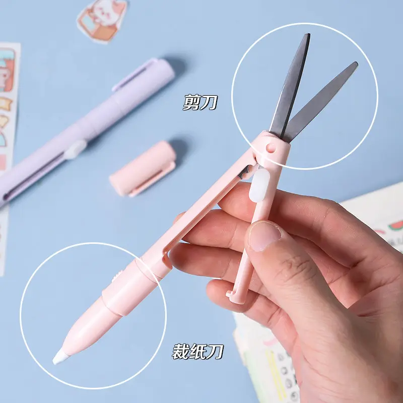 Kéo gấp, mini đầy màu sắc, để cắt lều cầm tay, Dao khắc mini, Dao cắt tiện ích để cắt giấy 3