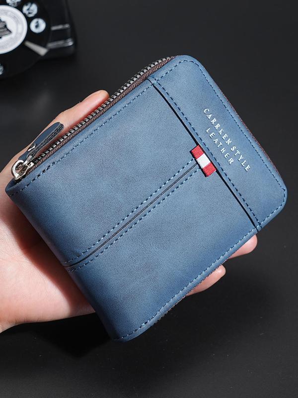 Men's Business Fashion Bifold Wallet with Card Slots,  Simple Style Plain Color Wallet & Card Holder, Casual Trendy Wallet for Work & Daily Use 5