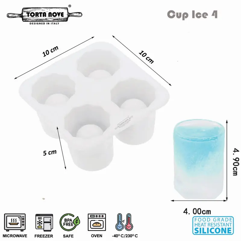 Cetakan es batu bolong tengah silikon bentuk gelas silicone bulat Cetakan coklat cup ice 4 Putih Cream Kitchenware 5