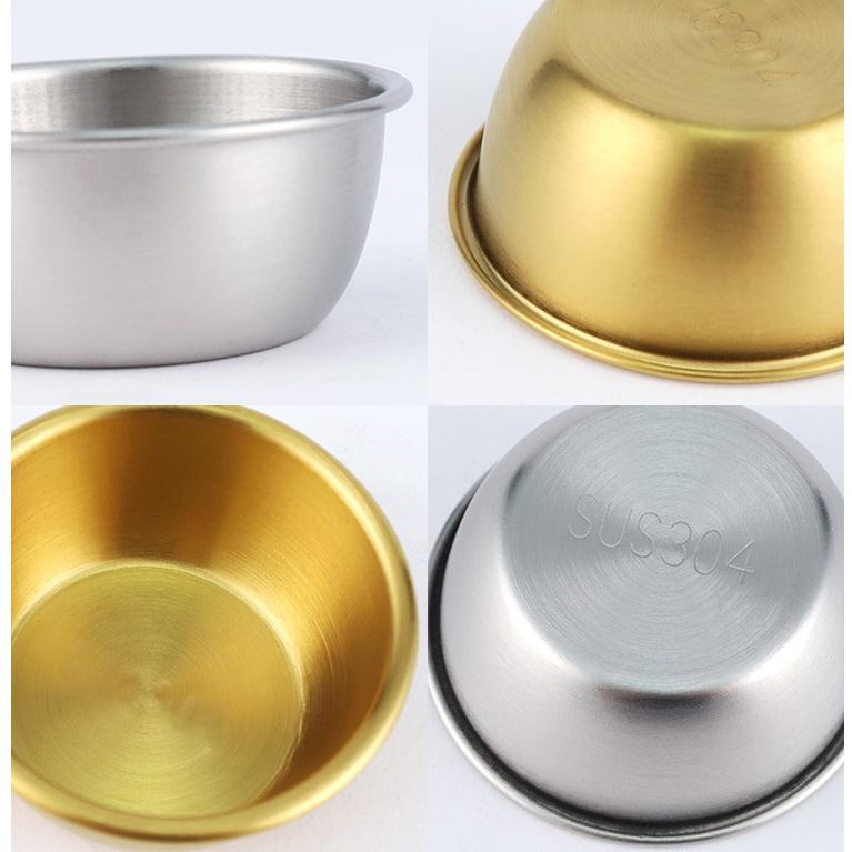 Chén nước chấm TINOX Bát inox nhỏ Cốc vàng đựng dụng cụ y tế spa nước sốt màu vàng bạc 5cm 6cm BI008 7
