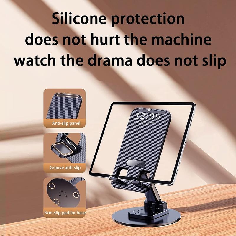 Product Introduction of Aluminum Alloy Mobile Phone Bracket Foldable Portable Stand Desktop Phone Tablet Computer Stand 360 Rotating Mobile Phone Holder Accessories Adjustable Plastic Steel Cellphone Smartphone Mount Folding 27