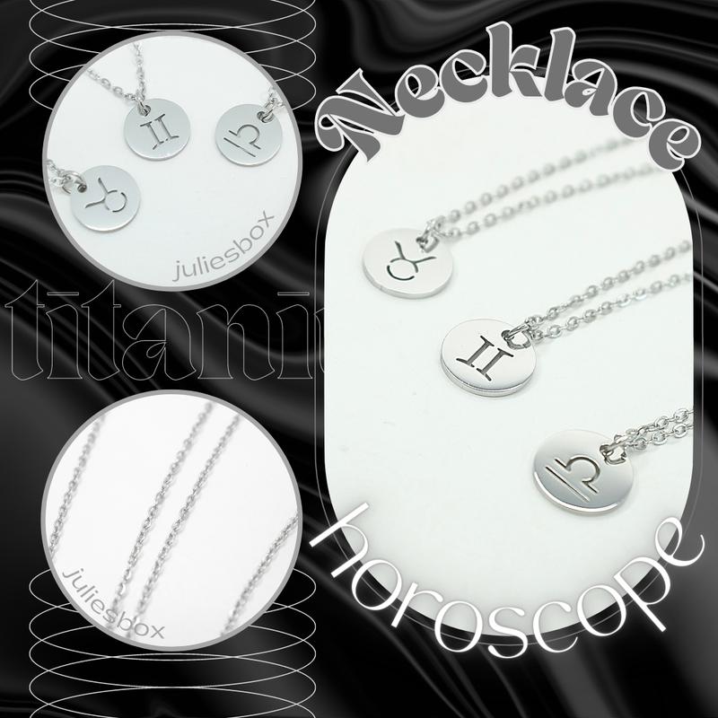 Dây Chuyền Vòng Cổ Thép Không Gỉ Cung Hoàng Đạo Horoscope Không Gỉ Không Đen Không Ngứa julies box 66 Phụ nữ Kỷ niệm Hàng ngày