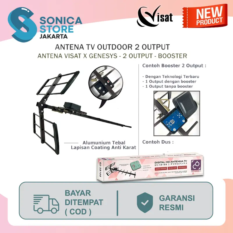 Genesys X Visat GS-SB188 Antena TV Outdoor Dual Output Booster