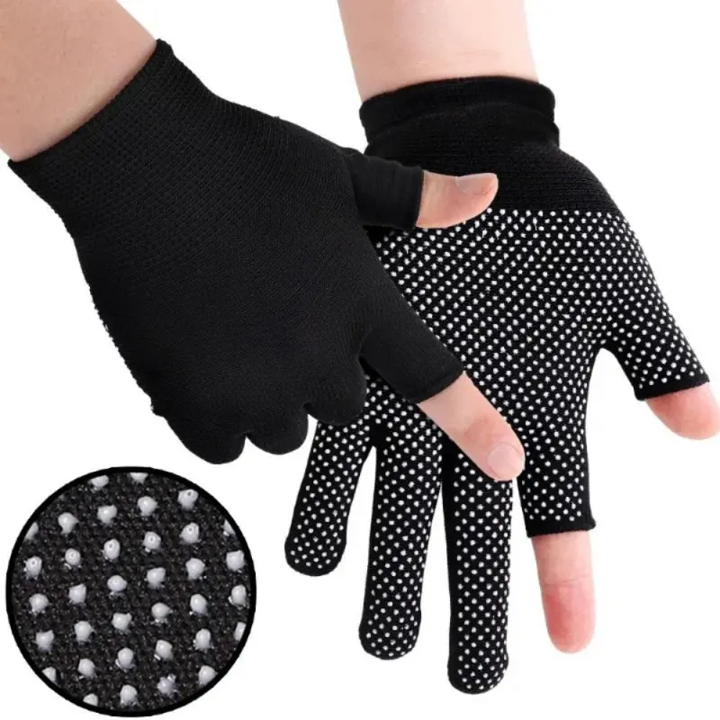 Găng Tay Nylon Chống Trượt, 1 / 2 Đôi, Để Làm Việc An Toàn Và Đạp Xe, Găng Tay Hở Ngón Thoáng Khí, Găng Tay, Dành Cho Nam Giới, Găng Tay Hở Ngón 5