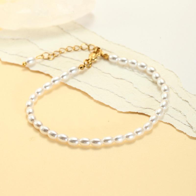 Product Introduction of Ins Bracelet Women's Simple Special-Interest Design High-Grade Beaded Bracelet Titanium Steel Ornament Bracelet 9