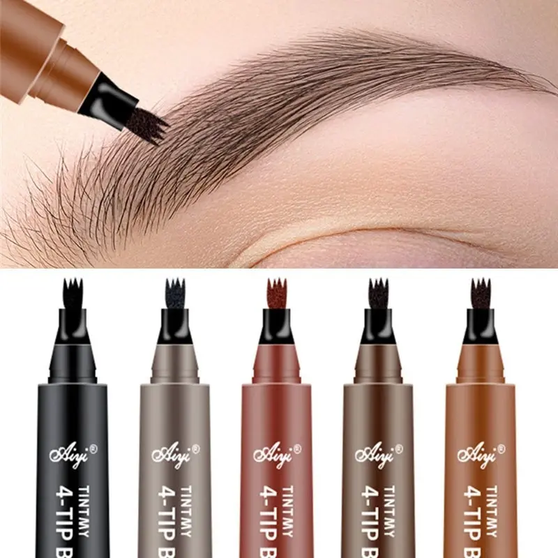 Bút Chì Kẻ Lông Mày Bốn Đầu, Không Thấm Nước Và Mồ Hôi, Thích Hợp Cho Người Mới Bắt Đầu Cosmetic Trang Điểm Women Mỹ Phẩm Nữ Phấn Phủ bút  chì lỏng