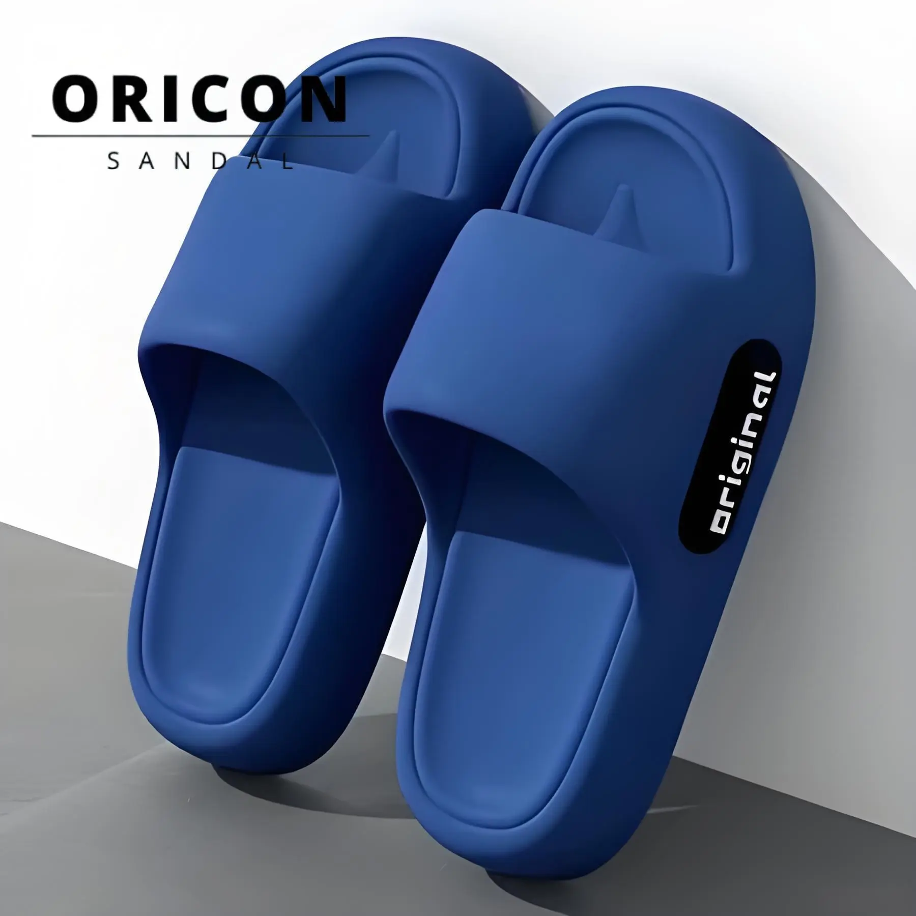 ORICON Sandal Pria Anti Selip, Bahan Karet Berkualitas Tinggi, Tahan Lama & Tahan Air, Cocok untuk Jalan Jauh, Ukuran 40-45, Sandal Dalam Ruangan & Luar Ruangan