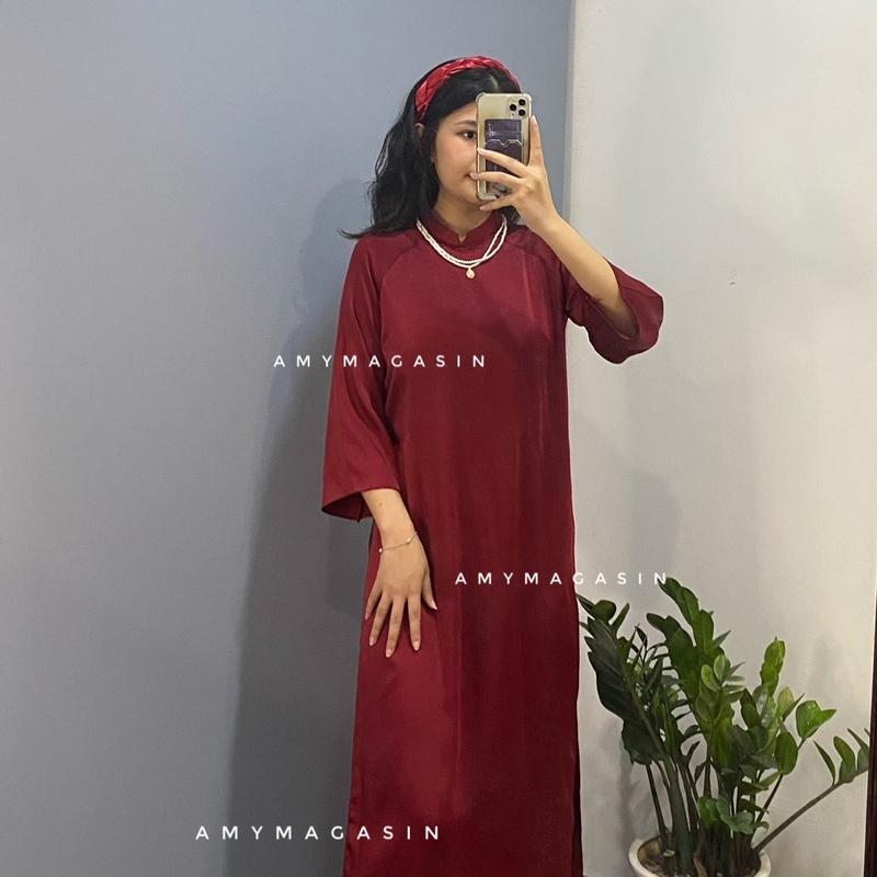 Áo dài lụa Vịnh Xuân dáng cách tân 1