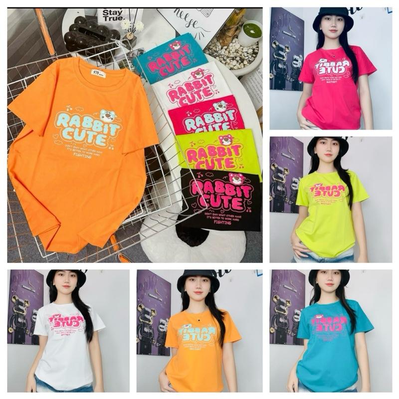 Mã 32 - Áo thun thái form vừa (40-58kg) Top Nữ Cotton Women Cổ Tròn