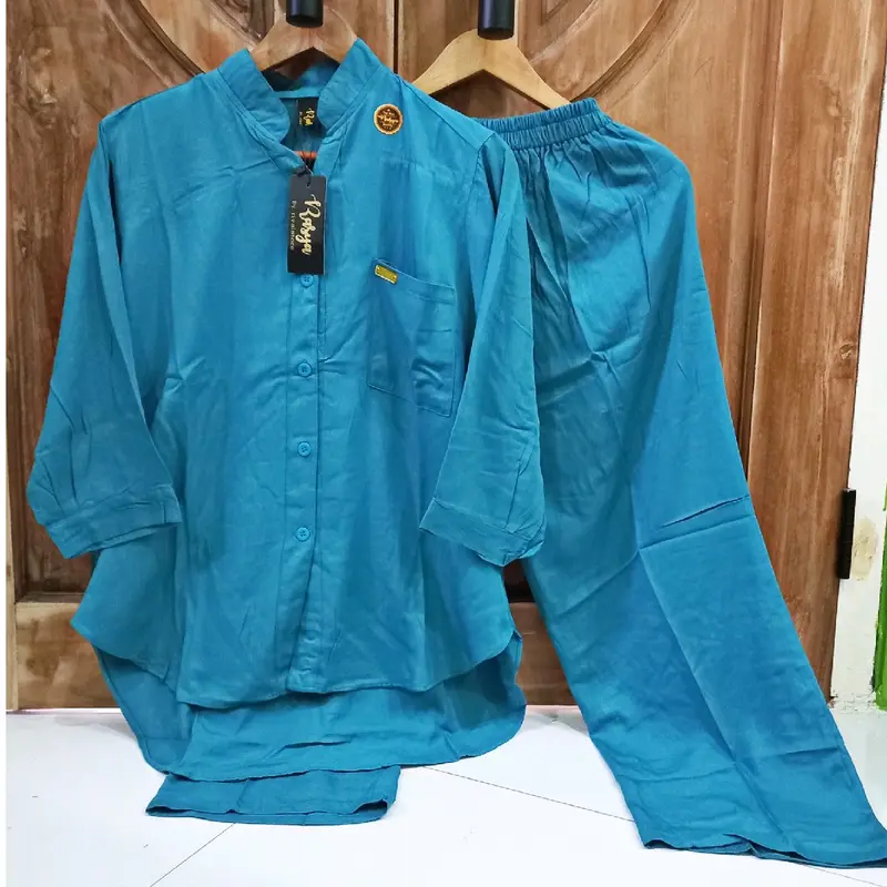 setelan rasya oneset botega bahan rayon twill set botega polos setelan wanita viral kekinian bahan tweel one set ld 120 Polos 3