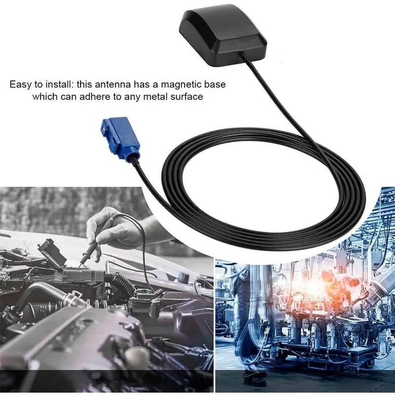ASHATA Car GPS Antenna, 1.5m RG174 Cable, 1575.42MHz, Magnetic Base, for GPS Navigation, Receivers, DVR, Module 3