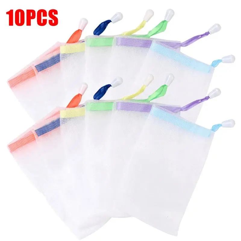 Túi Đựng Xà Phòng Có Thể Treo, 10 CÁI, Túi Lưới Tạo Bọt Sữa Rửa Mặt Gel, Túi Lưới Tạo Bọt Sữa Rửa Mặt Cơ Thể, Thích Hợp Cho Xà Phòng, Bao Gồm Túi Lưới Bong Bóng