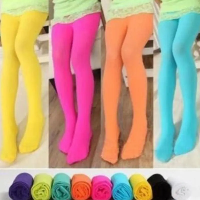 Fashion Candy Colorful Toddler Kids Girls Pants Velvet Tights Trousers Pantyhose Leggings Children's Clothing Age 4-12