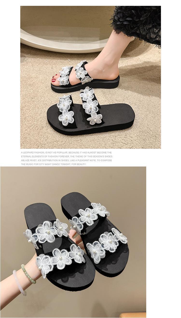 Product Introduction of The new fashionable flowers are worn with beach slippers on top 3