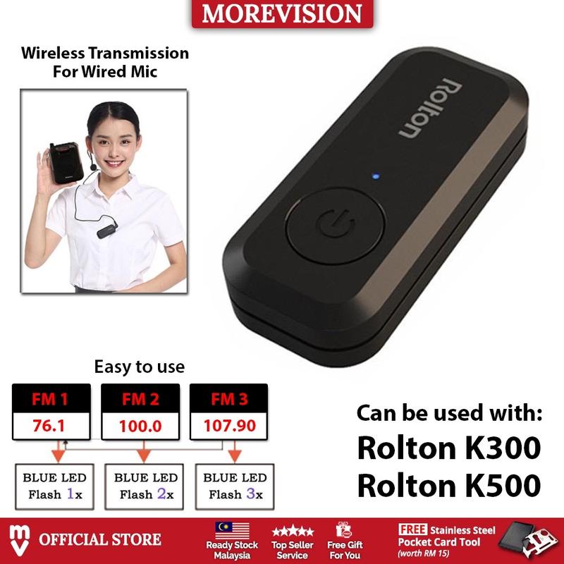 Rolton K11 Wireless Headset Transmitter Connection FM Clip Mic - TikTok ...