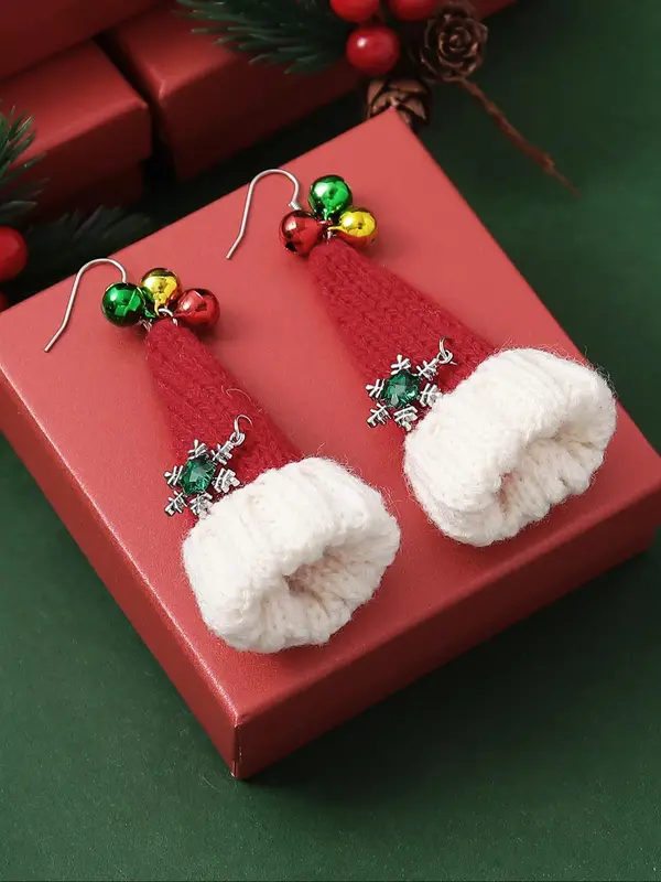 Cute Christmas Themed Dangle Earrings, Snowflake & Bell Decor Dangle Earrings, Fashion Jewelry Accessories for Women & Girls 2