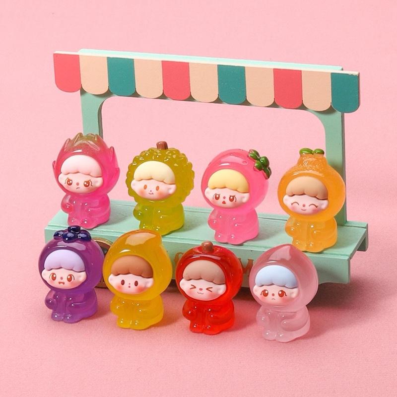 Túi may mắn Bộ 8 bé trái cây Moi mẫu đẹp có dạ quang trang trí diy bàn học bàn làm việc đồ chơi phát sáng Nhà Búp Bê Toy Decor Decor Phòng Trang Trí Nhà A02 Tượng