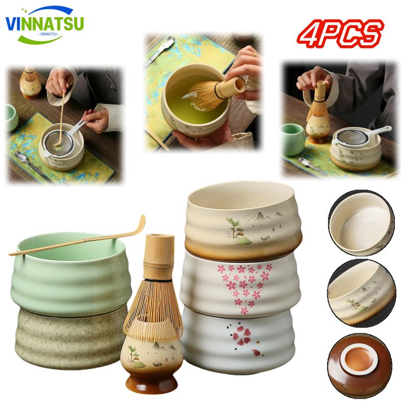Vinnatsu 4 in 1 Alat Matcha Making Set Matcha Bowl Keramik Matcha Tea ...