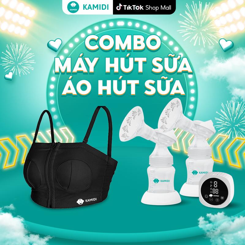 Combo Máy hút sữa điện đôi Kamidi Max và áo hút sữa  giúp mẹ dễ dàng vận động khi đang hút sữa máyhútsữa