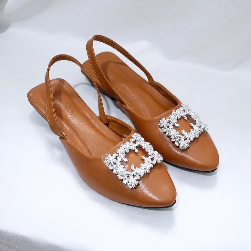 Neoby - MEGAN slip on mules wanita sendal cewek selop flatshoes kerja kantoran kuliah casual heels mewah  Hak Pendek (1-3 cm) 8