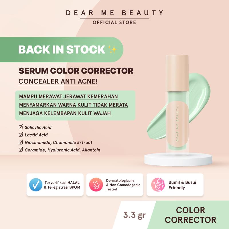 [Belanja 150rb Free Dear Kyla] Dear Me Beauty Serum Concealer C01/N00/N02/N04/Serum Color Corrector Green 2