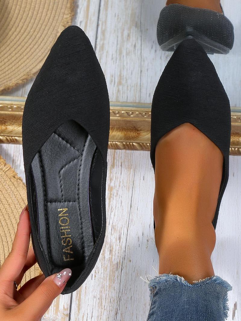 Product Introduction of Women's Elegant Minimalist Pointed Toe Thin Shoes, 1 Pair Trendy Casual Soft Breathable Flat Shoes, Chic All-match Shoes for Daily Wear 12