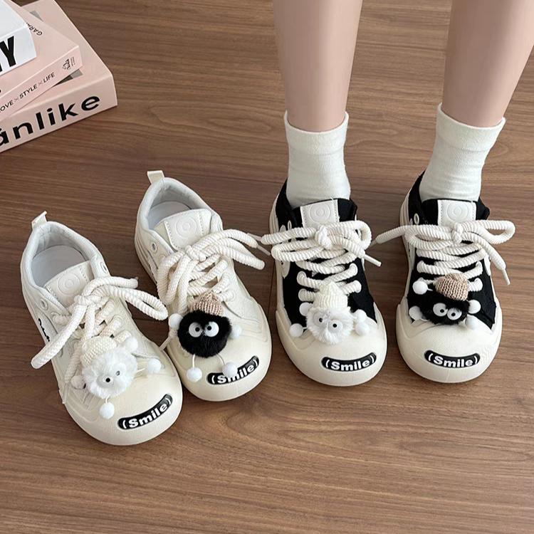 Giày Thể Thao Nữ Shoes Sneaker Dây Thừng Smile Tặng Sticker Bồ Hóng CHIBI Siêu Xinh Mới!