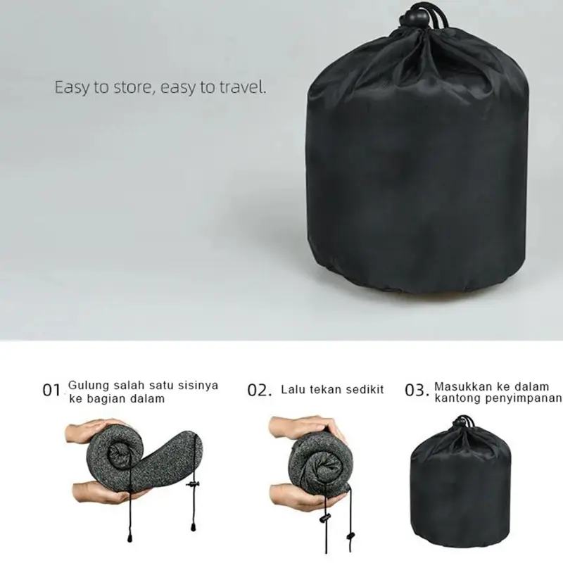 Neck pillow Bantal Leher Dewasa Bantal Leher Mobil Foldable U-Hooded Kupluk Bantal Leher Dewasa 2in1 4