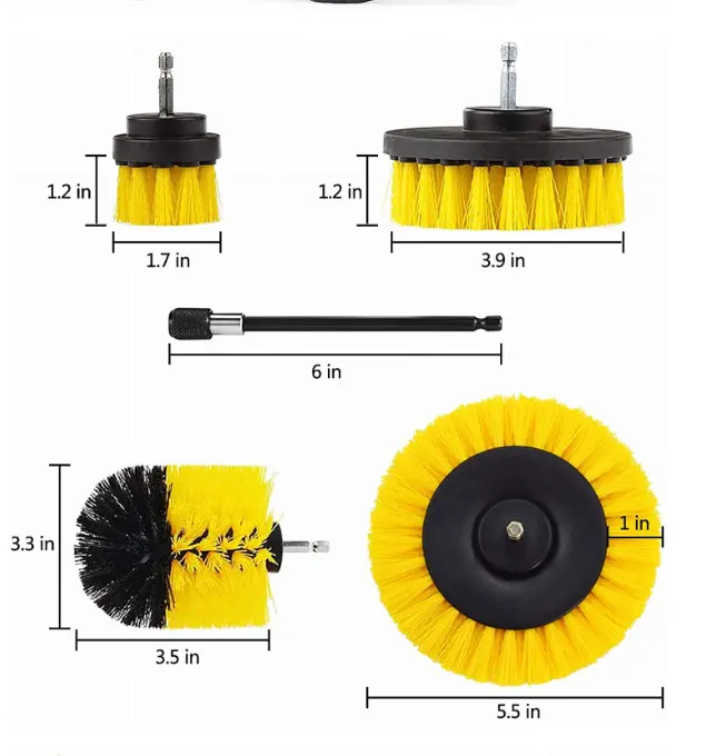 Bộ Đầu Bàn Chải Gắn Máy Khoan - Dụng Cụ Vệ Sinh Nhà Cửa Thông Minh 4