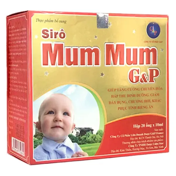 SIRO MUM MUM G&P - SIRO ỐNG UỐNG HỖ TRỢ ĂN NGON TIÊU HOÁ KHOẺ - HỘP 20 ỐNG 2
