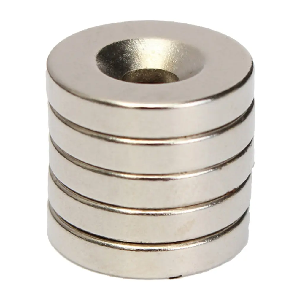 beyhagnw|  5Pcs 15x3mm N52 Rare Earth Neodymium Strong Magnet Round Disc Blocks with Hole