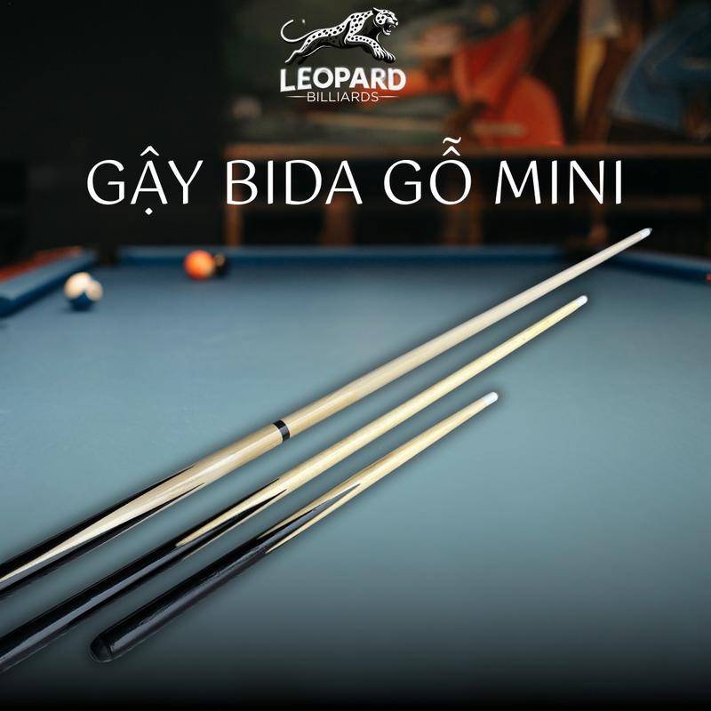 Cơ Bida Gậy Bi A Mini Cho Bàn Trẻ Em Gậy gỗ 1 khúc 51 cm - 92 cm - Cơ bida 2 khúc 145 cm - Leopard Billiards 1