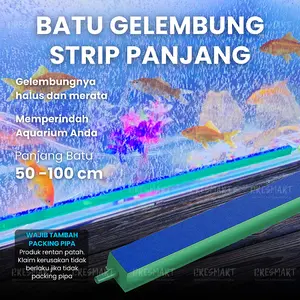 Batu Aerator Panjang 50-100cm Airstone Aquascape Gelembung Udara Halus Oksigen Aerasi Aquarium Akuarium Kolam Ikan