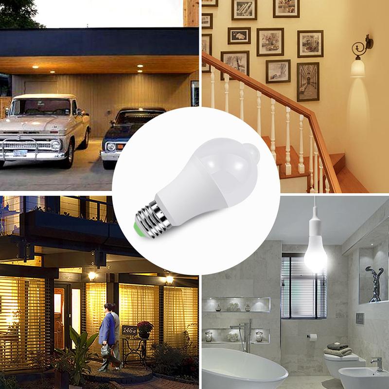 Product Introduction of 7W 9W 12W LED Infrared Sensor E27 LED Bulb LED Lamp Motion Sensor Light Auto ON/OFF Night Light Home Parking Light White 24
