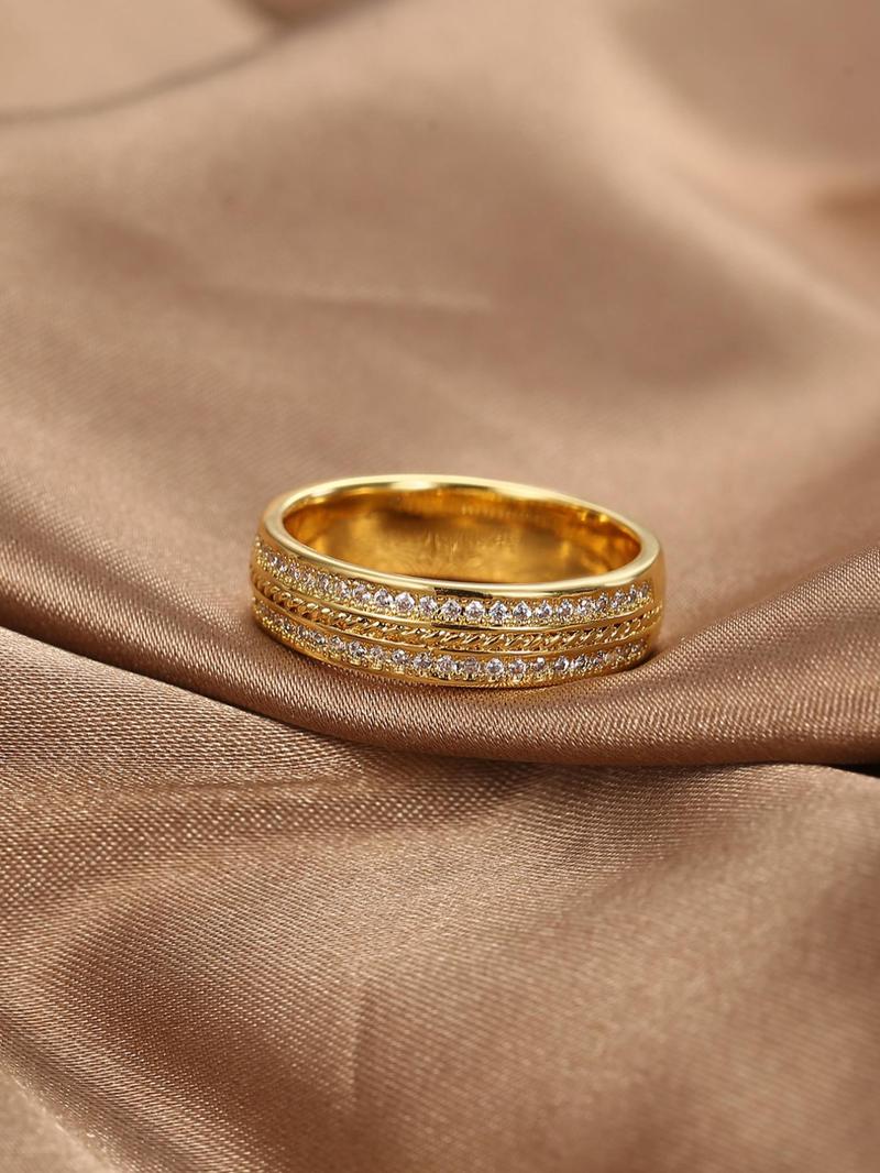 Product Introduction of Luxury Artificial Zircon Decorated Metal Ring, Fashion Party & Wedding Jewelry Accessories for Women, Elegant All-match Fashion Accessories for Daily Wear 13
