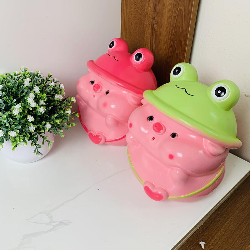 Heo đất tiết kiệm Mũ Ếch size to cute dễ thương Đựng Tiền / Ống tiết kiệm Trumheodat Ống Heo Đồng 1