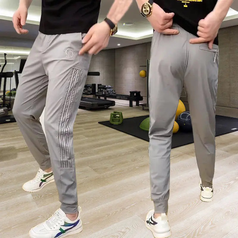 Quần Jogger Nam, Quần thể thao nam Hàn Quốc Sport Tập Thể Dục, vải thun co giãn, màu đen màu ghi Tập Gym 2