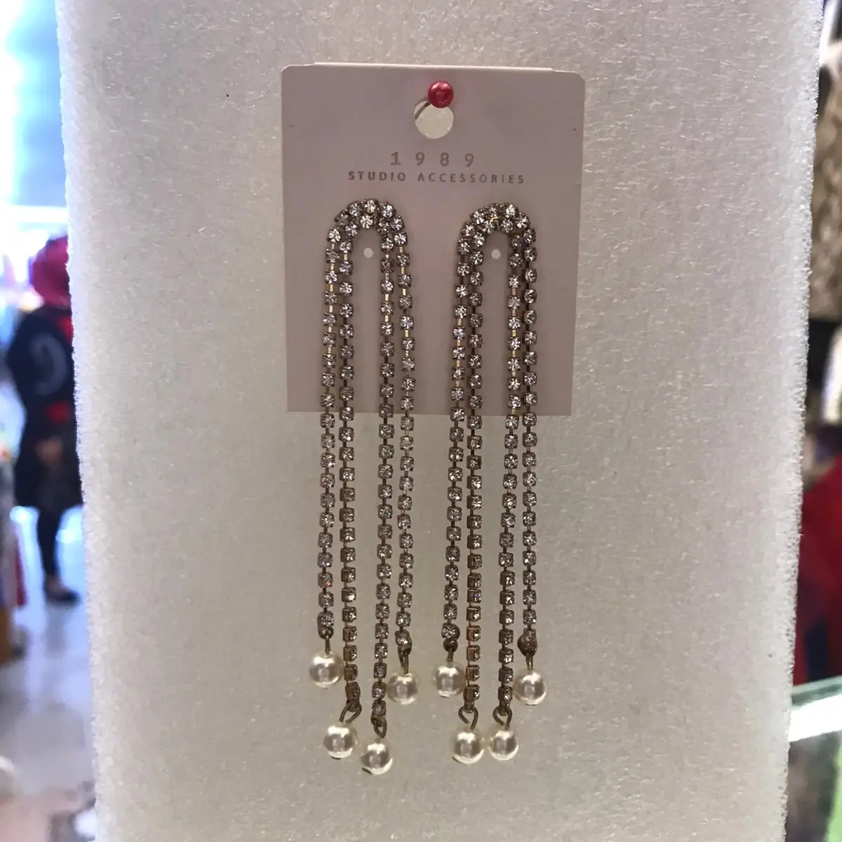Long diamond earring