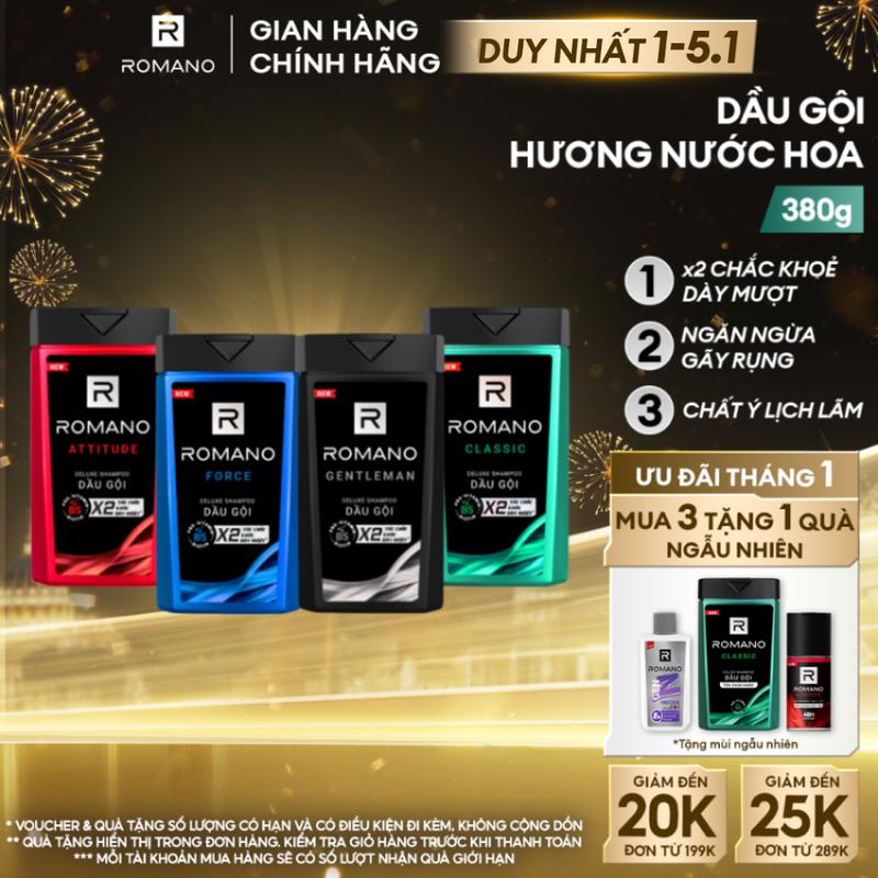   DUY NHẤT 1-5.1 Dầu Gội Dưỡng Tóc Cho Nam Romano Hương Nước Hoa 180g 
