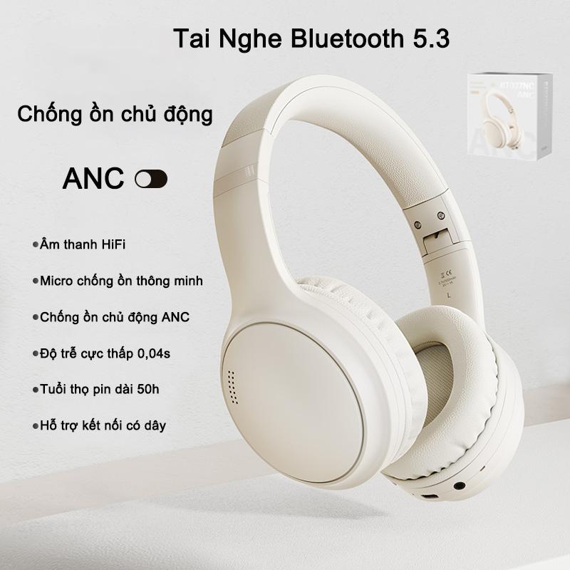 Tai Nghe Bluetooth 5.3 Không Dây BT037NC Chống ồn chủ động ANC Hỗ trợ kết nối có dây Di động và có thể gập lại âm Bass cực ấm Nghe Nhạc Siêu Hay tai nghe
