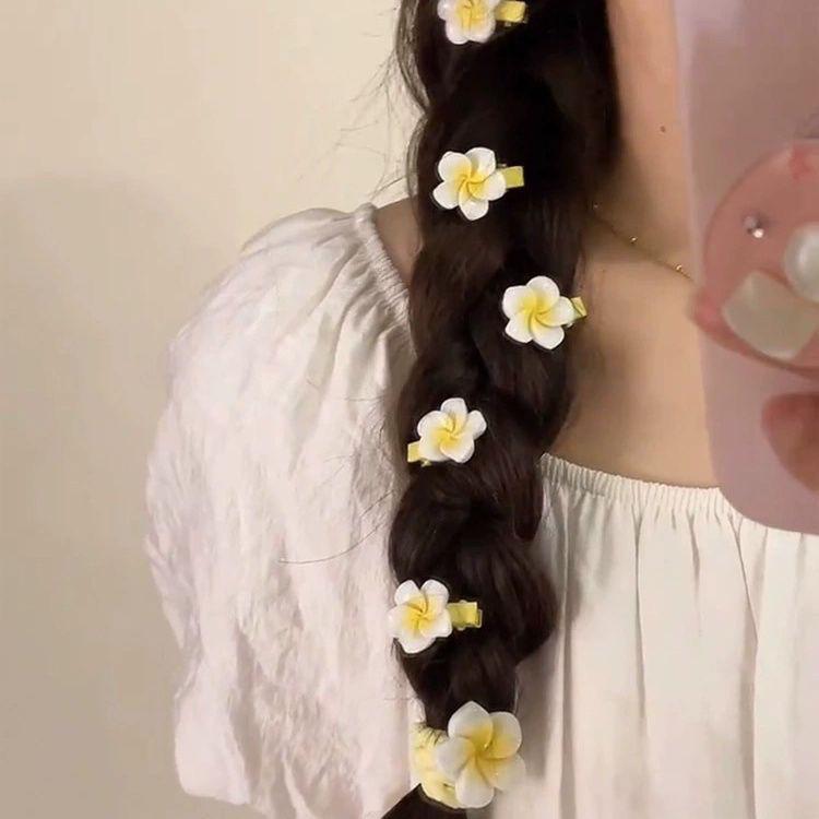 Product Introduction of Plumeria Small Hair Clip for Women 2025 New Fairy Pastoral Style Photo Side Bangs Duckbill Clip Hair Accessory Hairpin 6