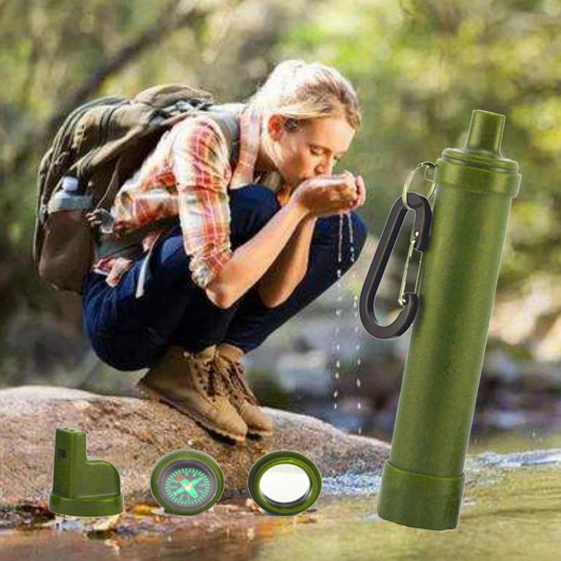 Personal WATER PURIFICATORS with Filter Survival Kit with Whistle, Compass, Hiking Pajita for Safety and Survival Camping Supplies 0