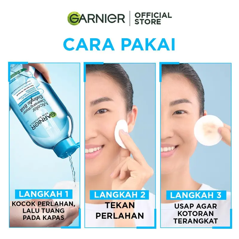 [BUY 2 GET 3] Garnier Micellar Water - BEST SELLER (Pink, Rose, Vitamin C, Blue, Biphase) 400 ml - Twin Pack - Make Up Remover - Pembersih Wajah - Kulit Jerawat Acne Brightening Glowing 7