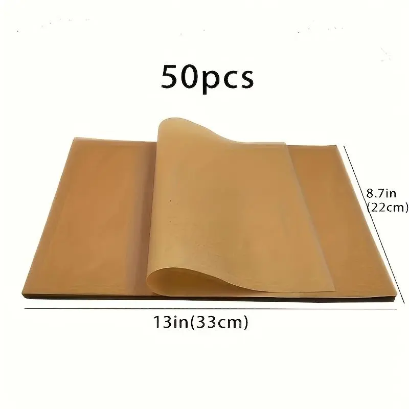 Baking Paper, 50pcs Non-stick Baking Paper, Baking Utensils for Baking, Cooking, Grilling, Air Fryer, Steamer, Deep Fryer 1